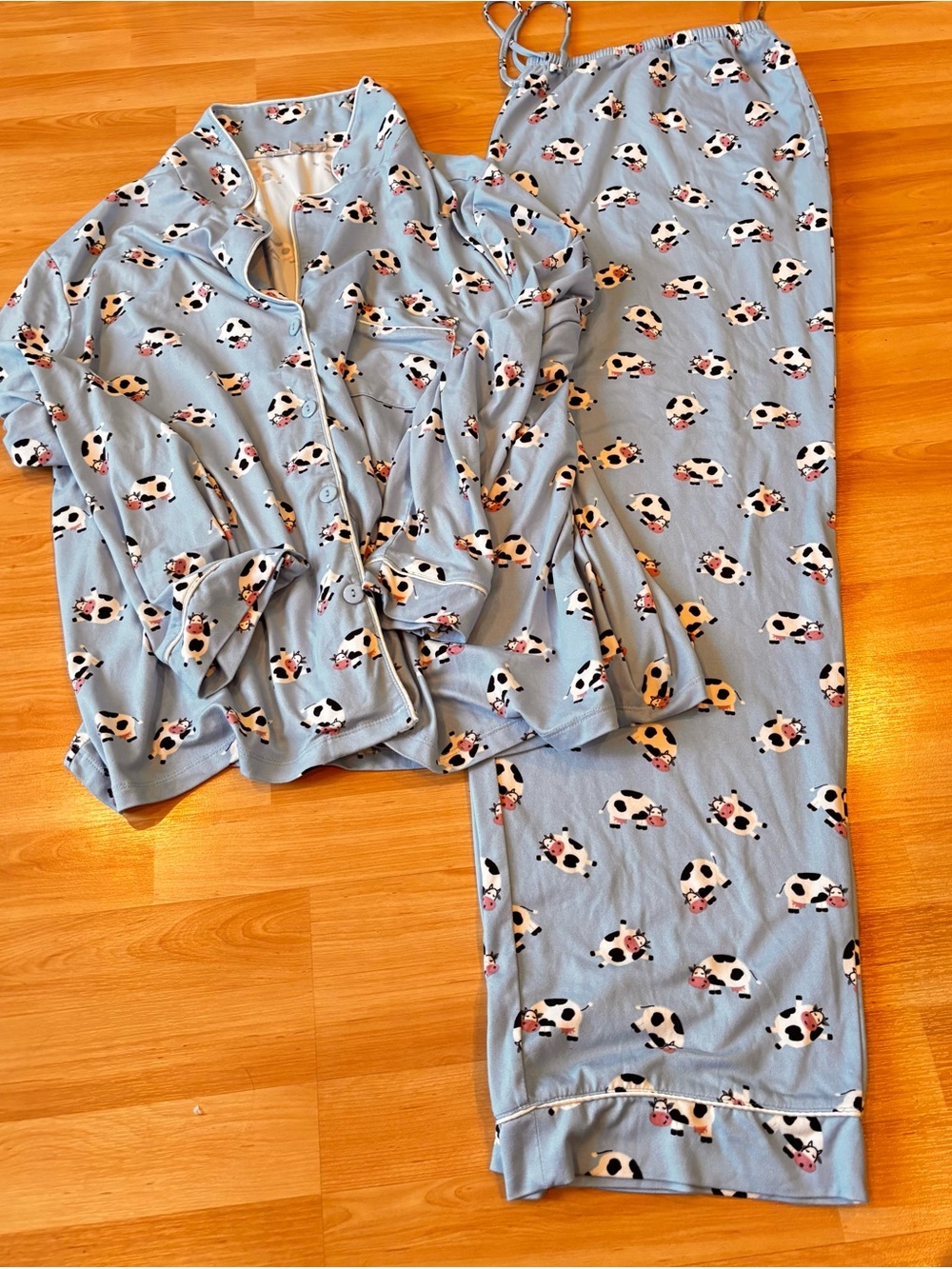My Danielle Blue Cow-Print  Pajama Set